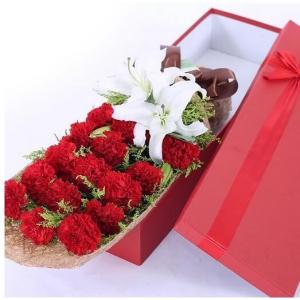 Flower Cardboard Gift Packaging Box  Red Color Shock Resistant