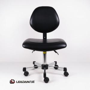 China Black Or Blue Color PU Leather Ergonomic ESD Chairs Large Seat Three Level Adjustment supplier