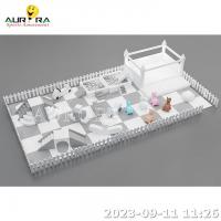 China White And Gray Soft Play Equipment For Kids Mobile Play Area Party Rental on sale
