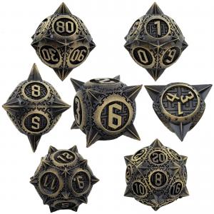 China Retro Copper Meteor Hammer Metal Dice Dragon And Dungeon DND RPG D20 supplier