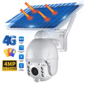 China 8W Solar Battery Powered 4G Solar Camera With Motion Detection Siren supplier
