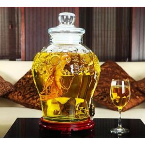 25L Beer Glass Storage Jars With Faucet Lid Large Size For Waxberry Wine