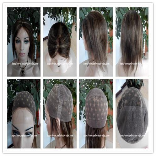 Human hair full lace wig 10"-26"L 4#/27#color Straight indian remy hair,120%-180