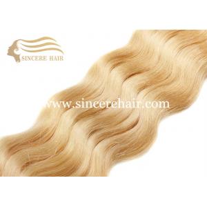 China 24 Blonde CURLY Hair Weft Extensions for Sale, 60 CM Blonde #613 Curly Remy Human Hair Weave 100 Gram / Piece For Sale supplier