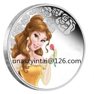 Disneey cartoon princess Jasmine silver plated souvenir coin