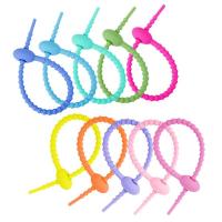 China Reusable Silicone Cable Twist Ties Bread Tie Bag Sealing Clip Silicone Management Ties Cord Organizer For Car Home Offic on sale
