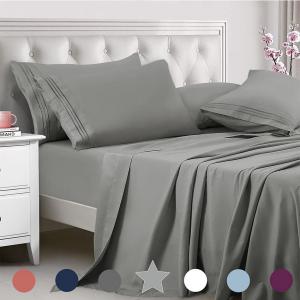 China All-Season 1800 Thread Count 100% Microfiber Sheet set 6pcs made of 40 Fabric Count supplier