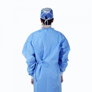 Anti Static Disposable Medical Gowns Disposable Lab Coat Long Sleeves Blue Color