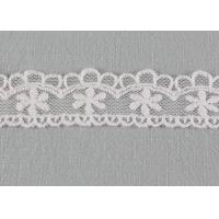 China Floral Embroidered Lace Trim Scalloped Mesh Lace Ribbon For Fashion Dress Designer on sale