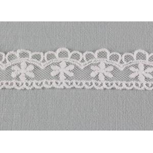 China Floral Embroidered Lace Trim Scalloped Mesh Lace Ribbon For Fashion Dress Designer supplier