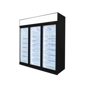 Vertical Triple Door Heated Hyper Market Glass Display Freezer 220V 1450L