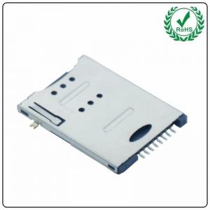 Smt Push Push 8pin Sim Card Connector , 6+2 Pin Type Sim Card Socket