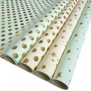 China Bronzing Pattern Gift Wrapping Paper 76x200cm Custom Length Rectangle Shape supplier