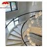 China Escalera de mármol interior del hotel con diseño curvo en espiral moderno y opción de corte a medida wholesale