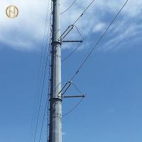 China 12 Side Telescopic Electrical Power Pole  Electric Line Pole 100um 230kv on sale