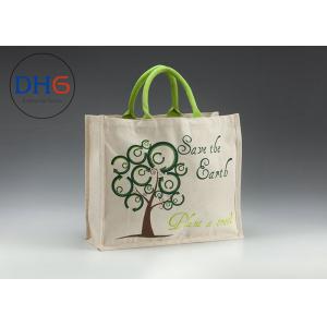 Gray Natural Custom Cotton Tote Bags Easily Packed Machine Cutted Branded Logo