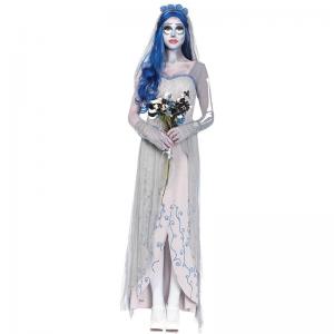 China White Long Show Dress Costume Halloween Cosplay Ghost Bridal Party Attire for Women's supplier