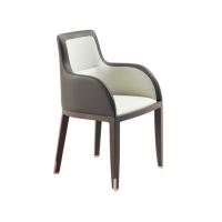 China Leather Upholstered Contemporary Lounge Chair European Style Dining Room Use on sale