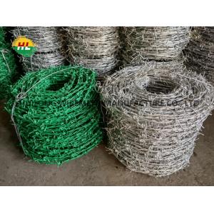 China Green Color PE Coated High Tensile Barbed Wire 25kg Per Coil supplier