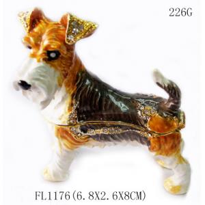 wholesales metal dog shaped cheap antique jewelry box for promotional gift