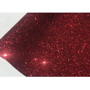 Glamour Red Color Glitter Wall Fabric Adhesive  Grade 3 For Patch Work Sparkle