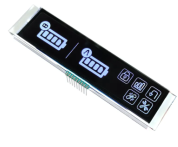 China 4.5V 9PIN VA LCD Display with 6 O'clock Viewing Angle for White Graphics on Black Panel Long Strip wholesale