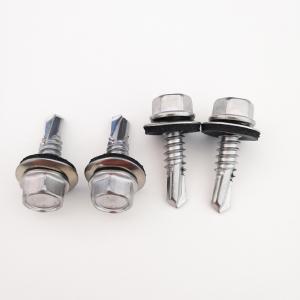 China 12g SS AISI 410 Hex Self Threading Drilling Screws With 16mm EPDM Sealing Washer supplier