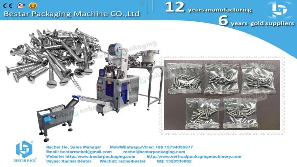 Counting packing machine with two bowls for screw hardware