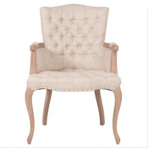 Hot sell dining room chair hotel luxury dining chair dining chair with arm rests oak dining chairs, linen fabric