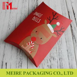 Custom logo printed paper material pillow design food packing gift card box for Christmas package