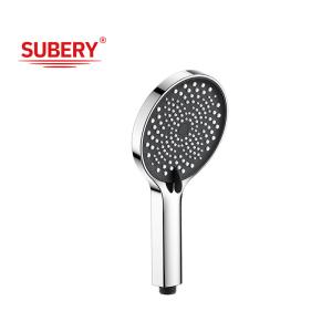 China ABS plástico de 3 funciones ducha de manos columna de ducha de cromo baño nueva boquilla de silicio líquido redonda fácil de limpiar OEM wholesale