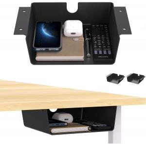Space-Saving Functional Design White Under Desk Drawer Organizer for Adjustable Desks
