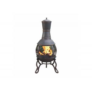 Outdoor Antique Cast Iron Garden Chimney European / American Wood Burning Fireplace
