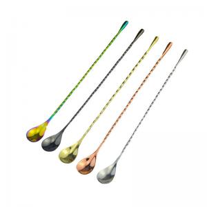 Stainless Steel Bar Mixing Spoon 30cm Long Cocktail Spoon With Spiral Pattern