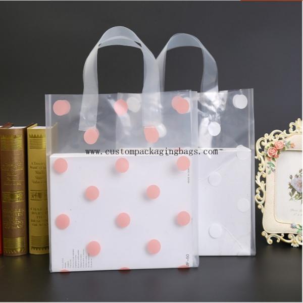 Recycled Die Cut Handle Bags , PE Clear Plastic Shopping Bags With Handles