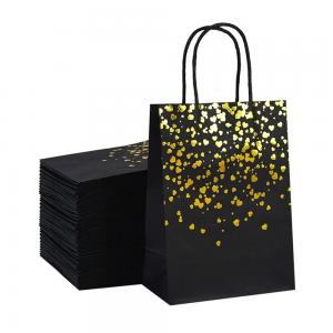 China SGS Gold Foil Stamping Recycled Kraft Paper Bags supplier