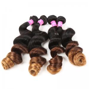 China Blonde 1b/4/27 3 Tone Remy Ombre Hair Extensions Brazilian Hair Loose Wave supplier