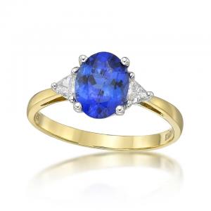China 925 Sterling Silver Wholesale Tanzanite Ring Oval Cut Blue Stone Tanzanite Wedding Engagement Ring supplier