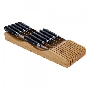 Bamboo In-drawer Knife Block Storage Organizer Holder