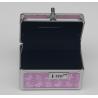 China Small Aluminum Beauty Nail Case Pink ABS Cosmetic Box With Mirror wholesale