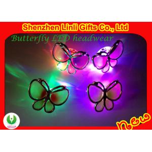 China Plastic D55*H20mm Butterfly Party Headwear LED Flashing Toy / Flashing Hair Clips FA12107 supplier