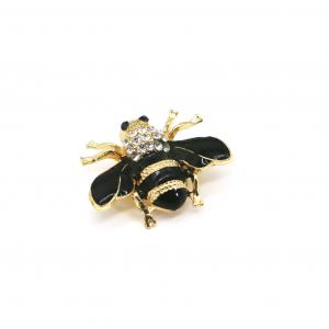 Fashion Diamond Bee Brooch  , Black Clothes Pin Black Glue Dropping Process OEM ODM