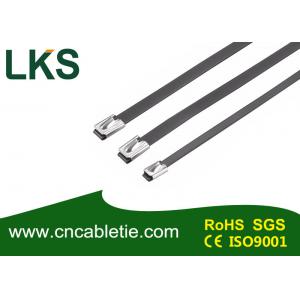 Pvc coated ball-lock stainless steel cable tie.