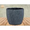 Round Planters Fiber Clay Flower Pots Outdoor Flower Planter Patio Planters Grey