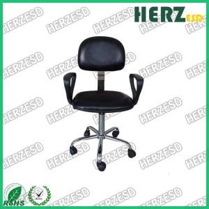China Cleanroom Antistatic Chairs ESD Office Swivel Stools Lab Chair With Armrest supplier