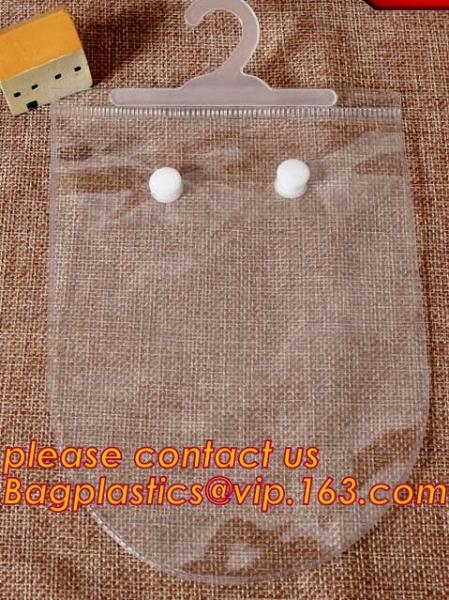 reusable transparent hanger hook plastic bags,degradable d2w hdpe/ldpe die cut /