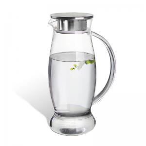 China 50 Oz Iced Tea Glass Water Pitcher With Stainless Steel Lid / Spout Easy To Use supplier