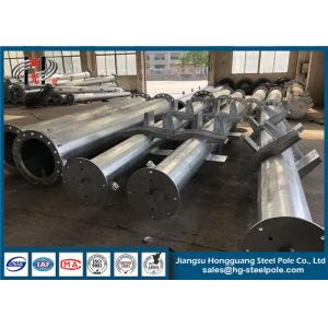 Polygonal Hot Roll Steel Electric Pole / Q235 Hot Dip Galvanized Steel Pole