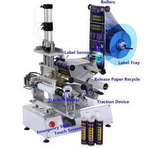 China Semi Automatic Labeling Machine for Round Bottle Vial Glass Jar Can Label Sticking Machine for Sanitizer supplier