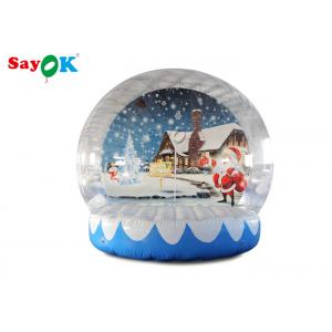 PVC Giant 3m Inflatable Christmas Snow Globe With Background Printing